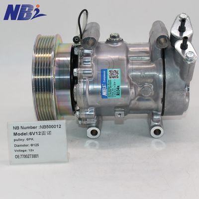 6V12 Car Air Conditioning AC Compressor 2763000QAL 7700273801 for Renault Clio for Kangoo for Megane for Logan 2000-2014 WXRN028